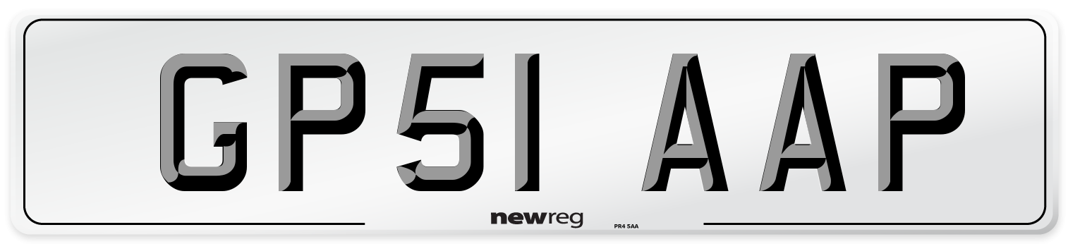 GP51 AAP Number Plate from New Reg